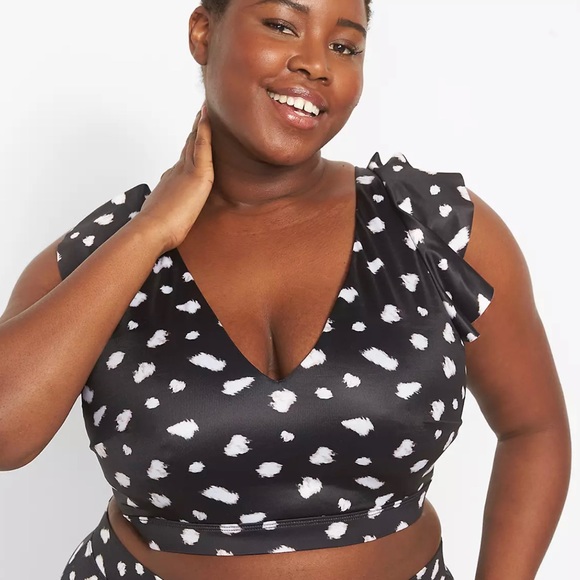 Cacique Other - Swim by Cacique No-Wire‎ Ruffle Swim Bikini Top Women’s Plus Size 22